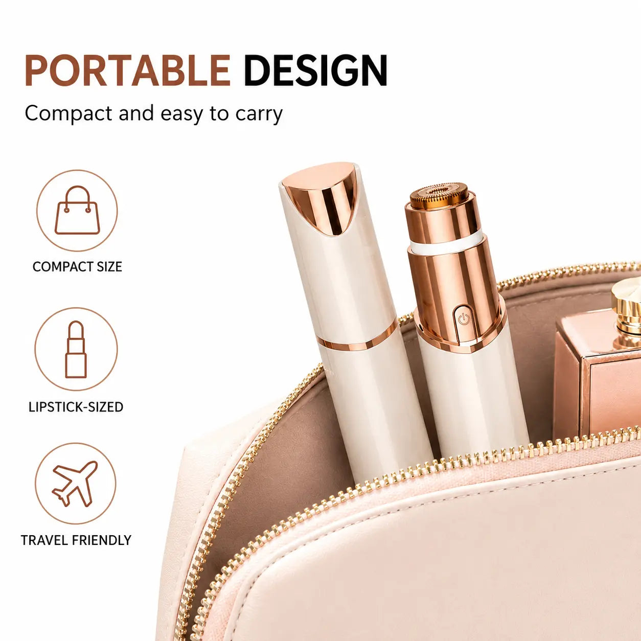 Zivora 2-in-1 Facial & Brow Trimmer, USB Rechargeable