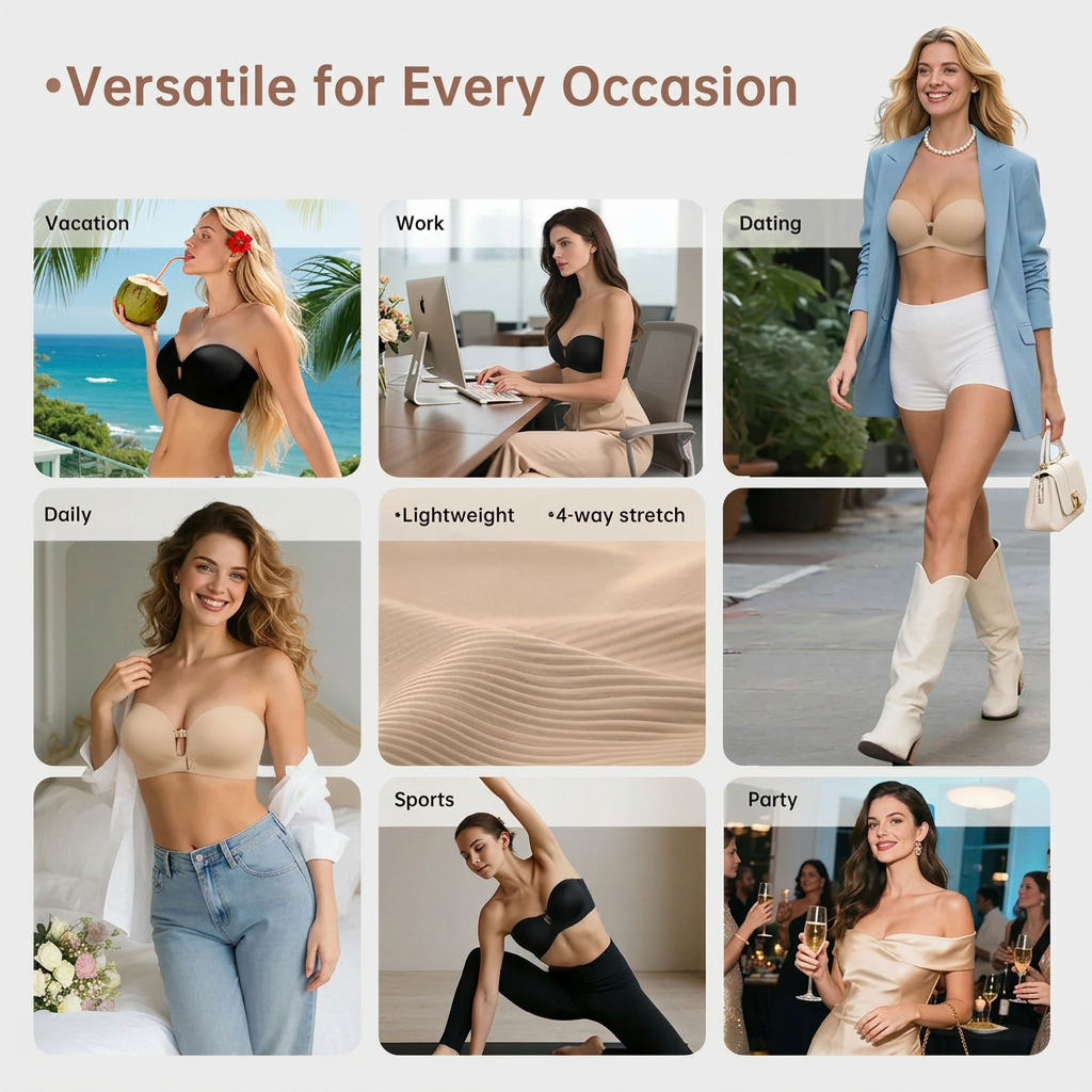 Zivora Invisible Strapless Push-Up Bra