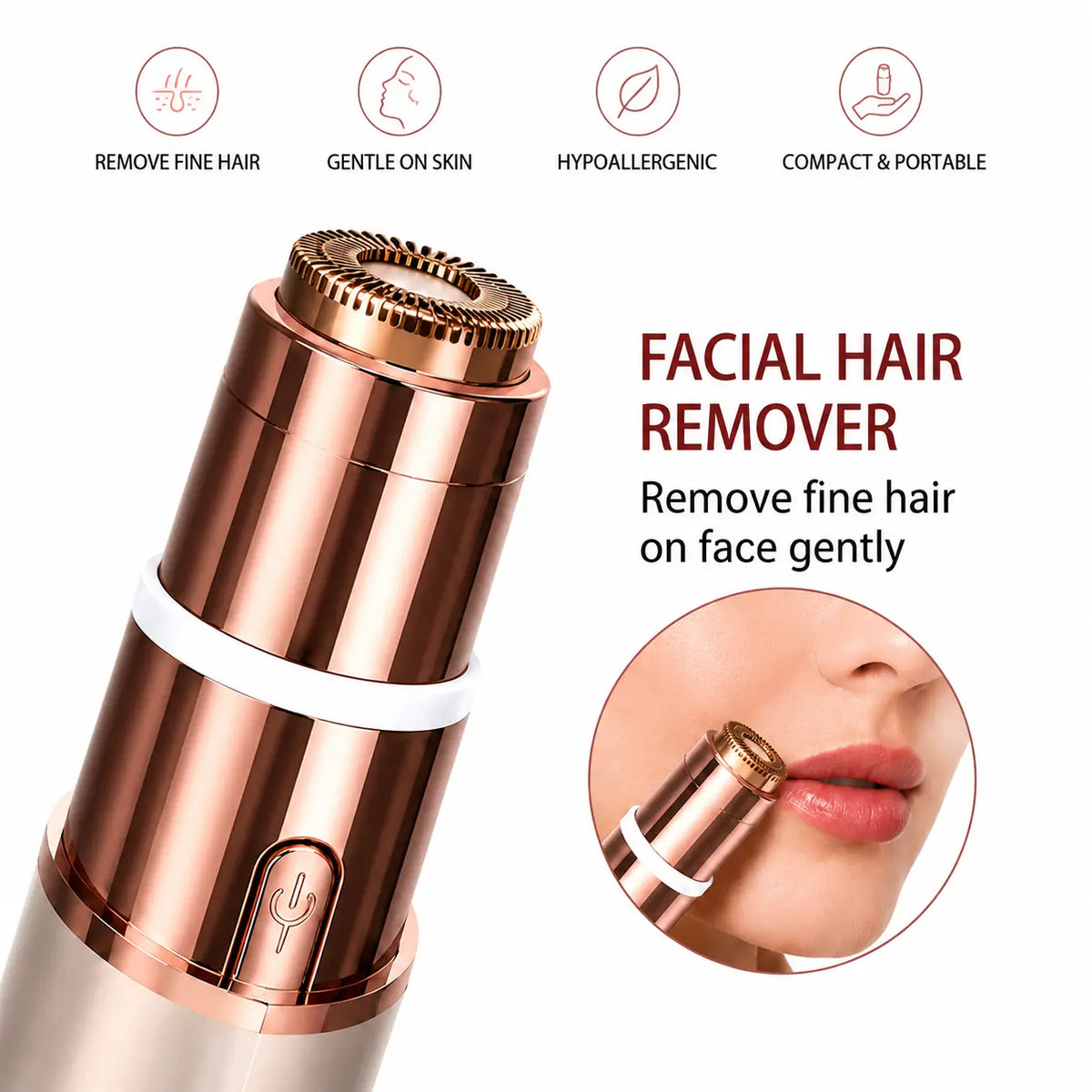 Zivora 2-in-1 Facial & Brow Trimmer, USB Rechargeable