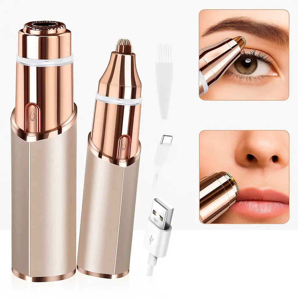 Zivora 2-in-1 Facial & Brow Trimmer, USB Rechargeable