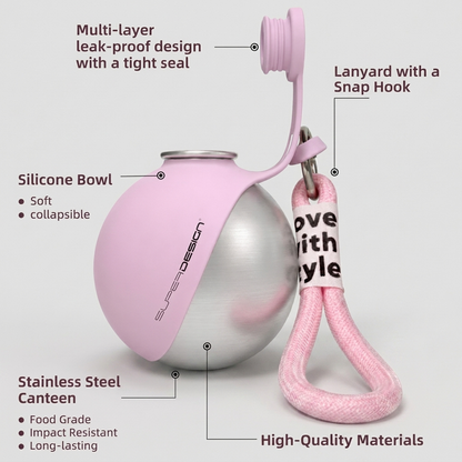 Zivora™ Dog Water Bottle with Bowl