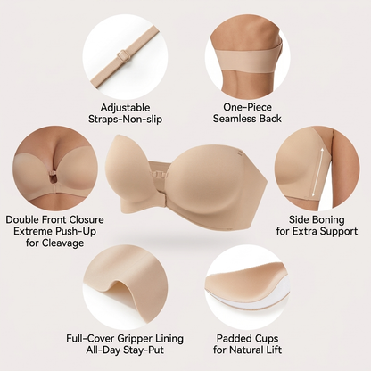 Zivora Invisible Strapless Push-Up Bra