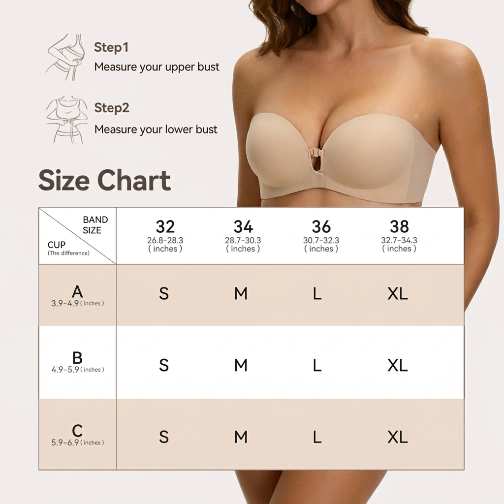 Zivora Invisible Strapless Push-Up Bra